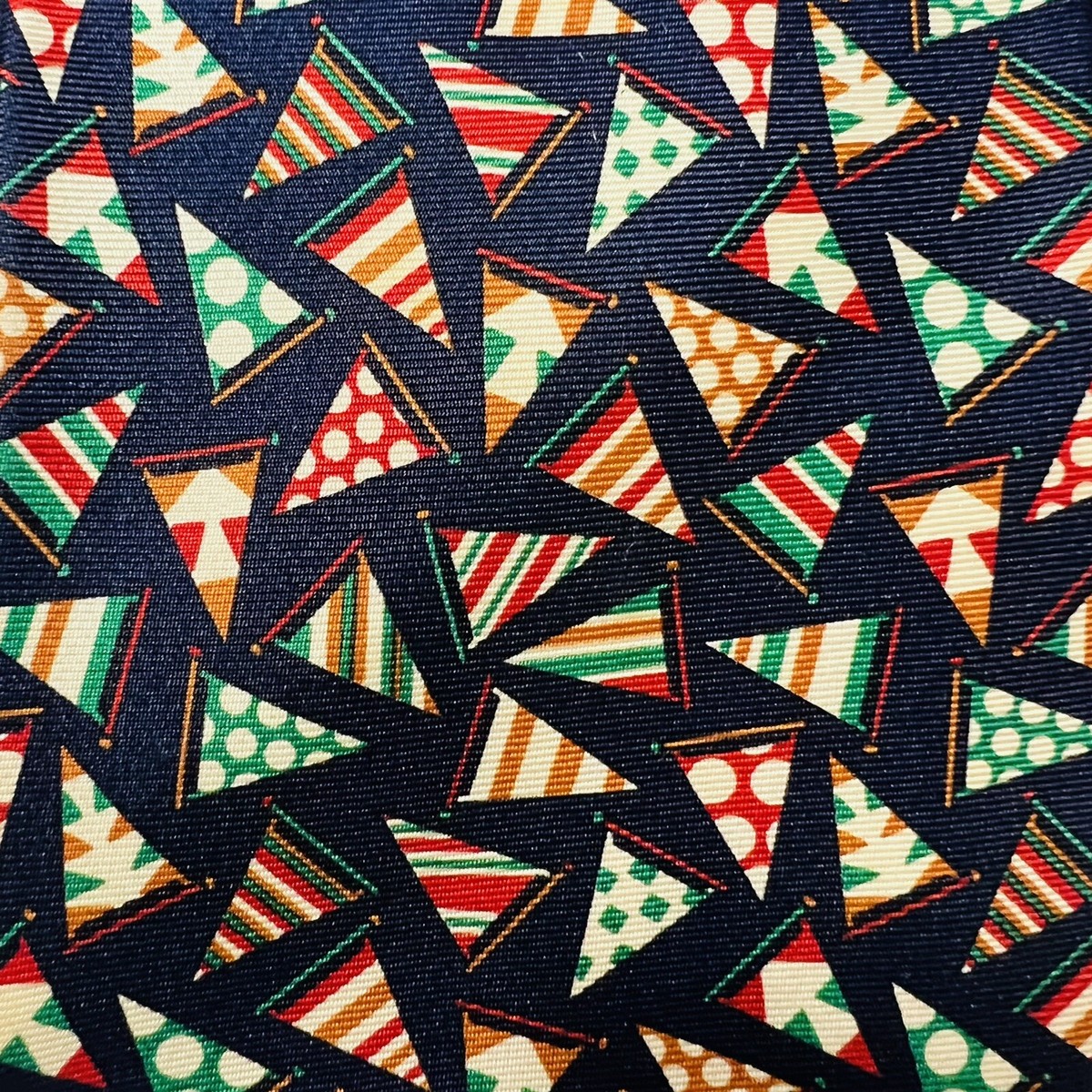 Genuine Burberrys Dark Blue Silk Tie w Various Multicolor Flags