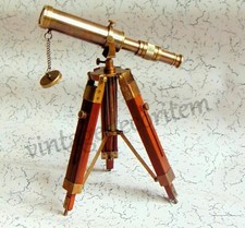 Telescope Nautical Solid Brass Telescope, Antique Style with wooden stand