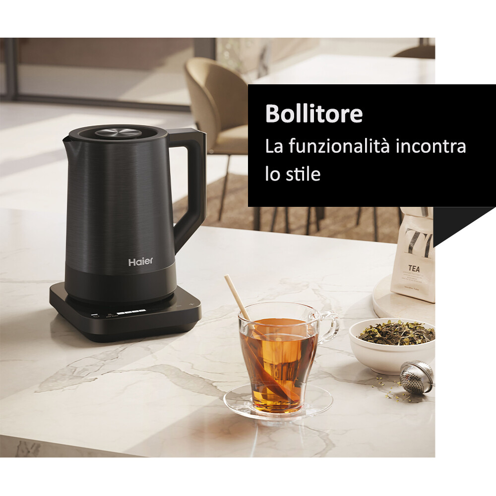 Acquista Haier HKE5A 011 Bollitore 2200W Nero 1.7L - Serie 5 Anticalcare - 2