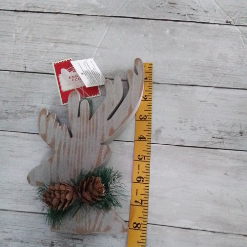 Holiday Time Wood Deerhead Ornament - Picture 3 of 5