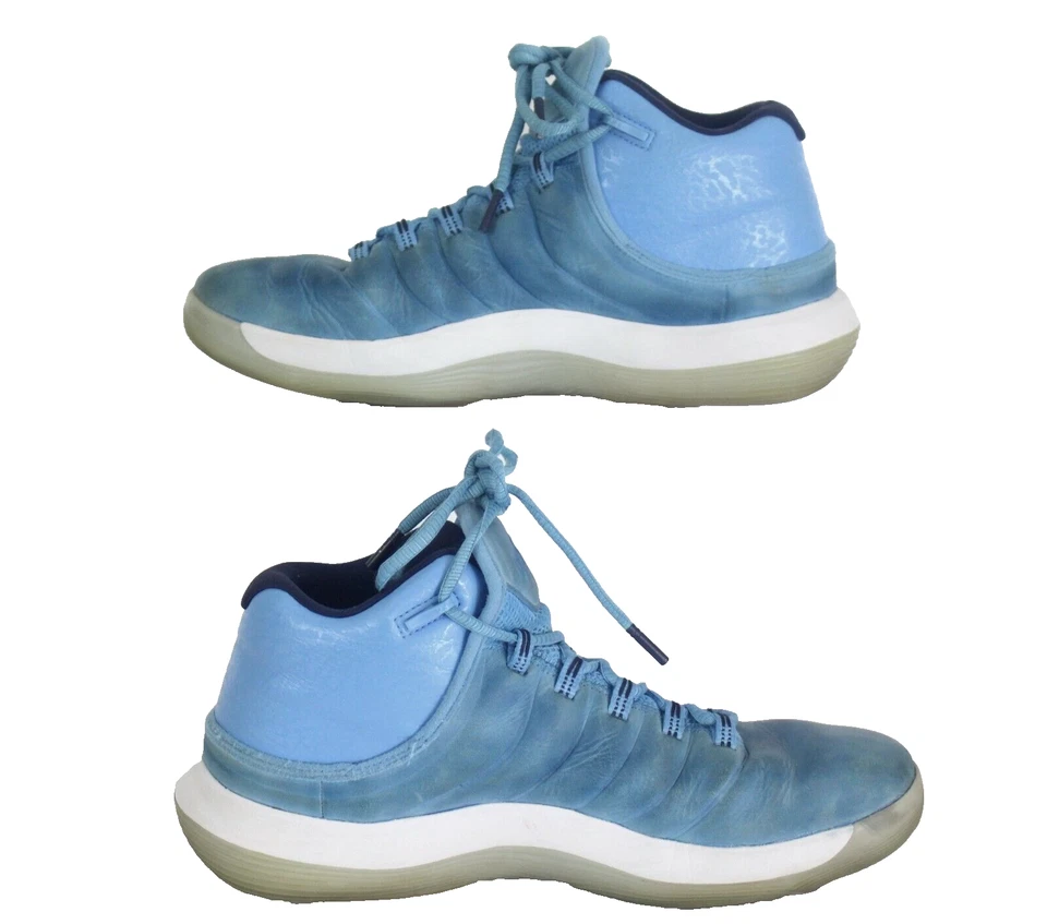 Nike Jordan Super Fly 2017 Carolina del Norte Tacón Alquitranado Azul Nubuck Tenis Talla 10 Foto 4 de 4