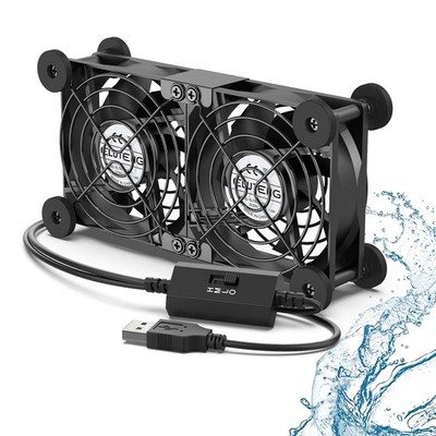 ELUTENG Dual Cooling Fan Whisper Quiet 80mm USB Fan 3 Adjustable High Speed USB