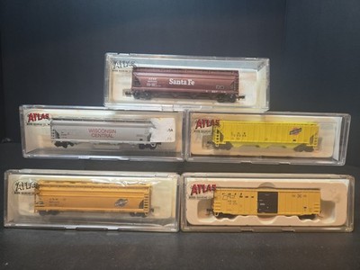 5 Pack Of Atlas N Scale Freight Train Cars See Details & Pictures! AEO