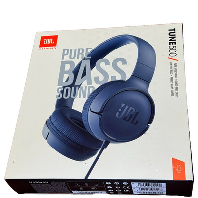JBL Tune 500 Wired 3.5mm Jack Comfort On-Ear Headphones Pure Bass Sound Blue NEW