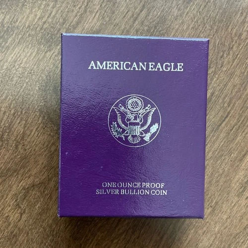 1990-S Proof American Silver Eagle with Original Box & COA OGP