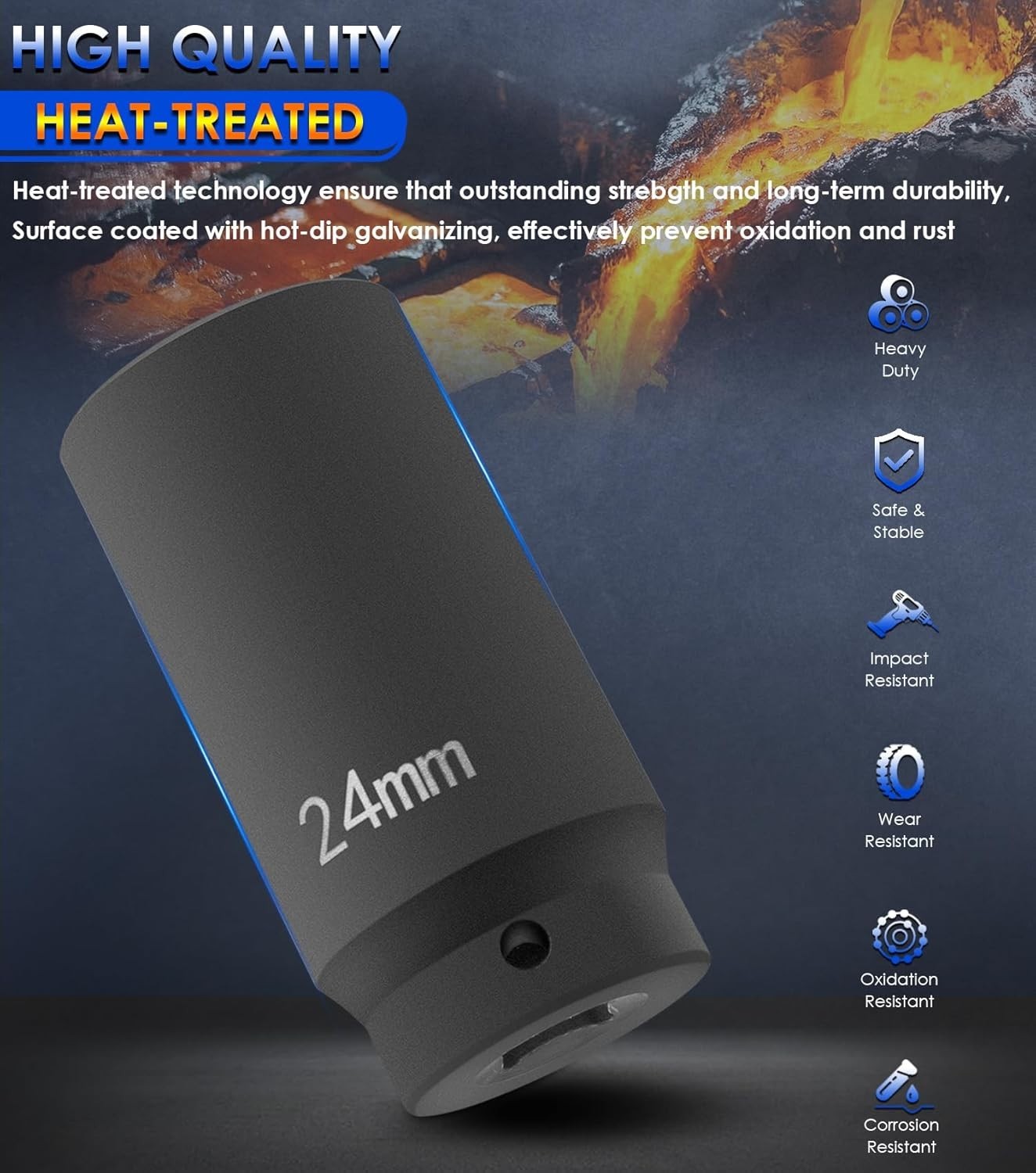 For GM LS 24mm Crank Bolt Socket 77070 Harmonic Balancer Socket Tool, 3 Times... thumbnail 8