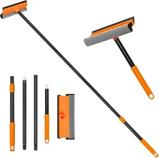JEHONN Window Squeegee for Home Cleaning, 2-in-1 Car Windshield Washer Kit with 
