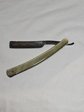 Antigua maquinilla de afeitar recta The J. R. Torrey Razor Co. cóncava doble completa