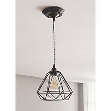 Black Wire Triangle Pendant Light – Easy Fit Geometric Ceiling Fixture
