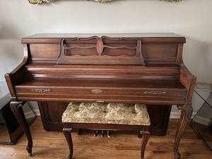 Wurlitzer Piano Vintage Upright Piano with matching Bench