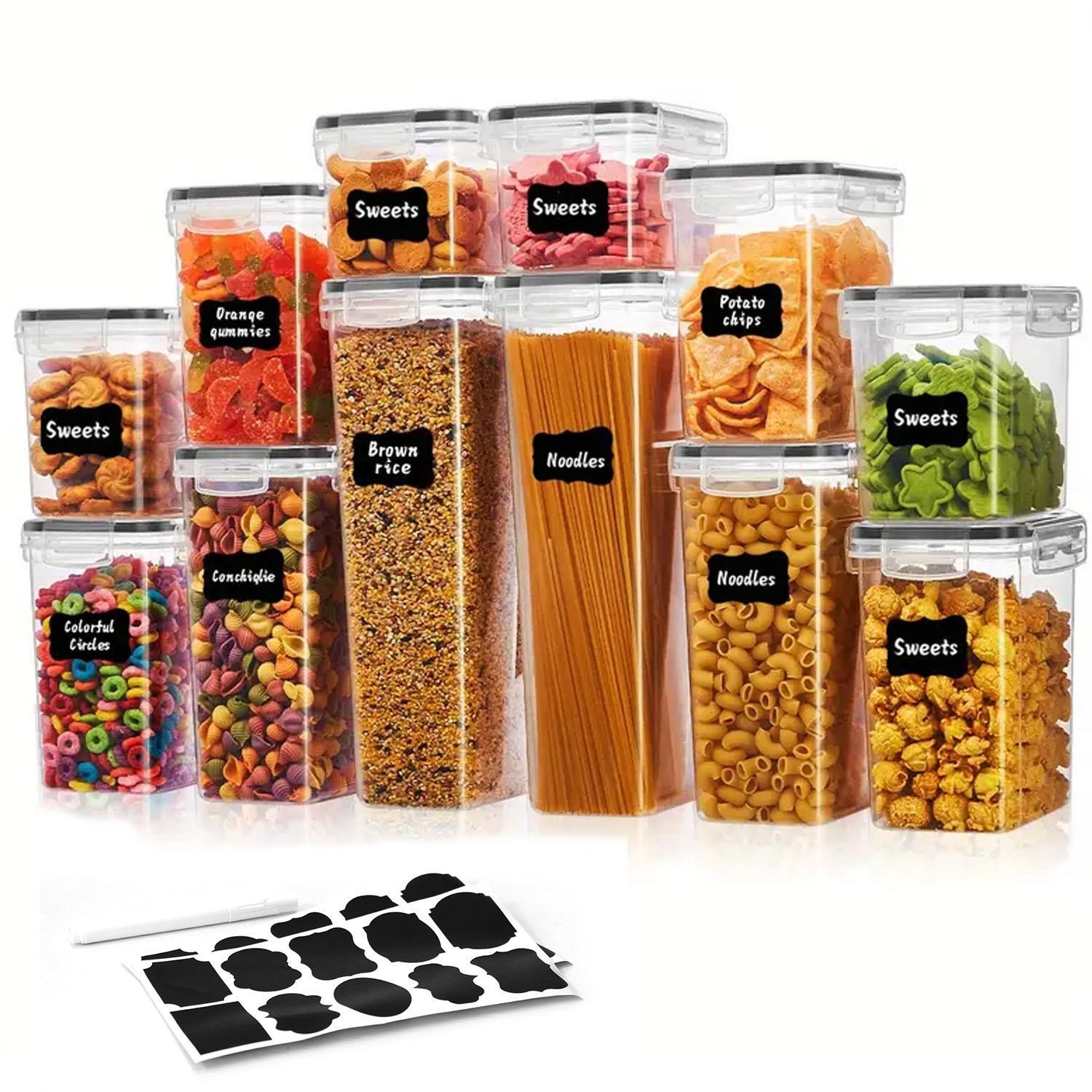 12pc Food Storage Containers Set Plastic Kitchen Jars Clip Airtight Lids Locking