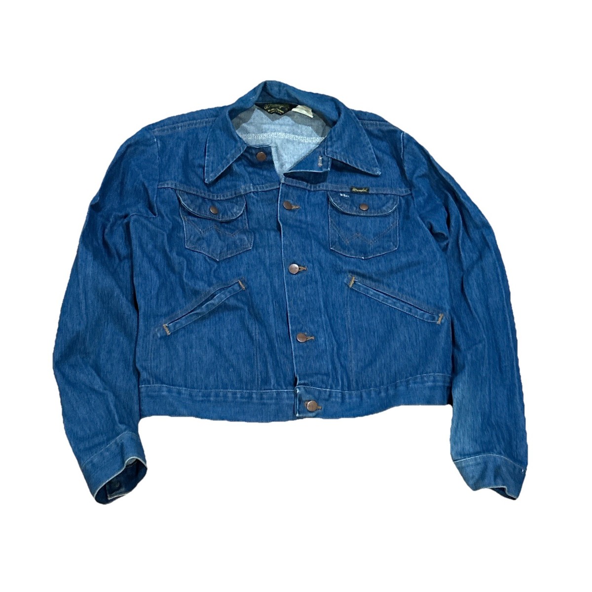80s Vintage Wrangler No-Fault Raw Denim Jean Jacket U.S.A. 14oz
