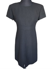 Talbots Charcoal Short-Sleeve Empire Waist Mini Dress Size 4 Petite Work Funeral