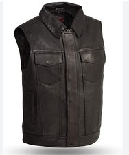 First Manufacturing Co Leather Motorcycle Vest MSRP 190