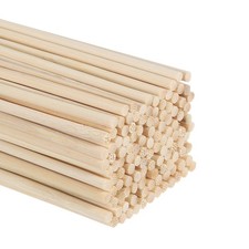 100Pcs Wooden Dowel Rod 30cm/12" Round Bamboo Dowel Rod 3mm/0.12" Stick