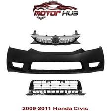 Front Bumper Fascia Paintable Grille Assembly Kit For 2009-2011 Honda Civic Front Bumper Fascia Paintable Grille Assembly Kit For 2009-2011 Honda Civic