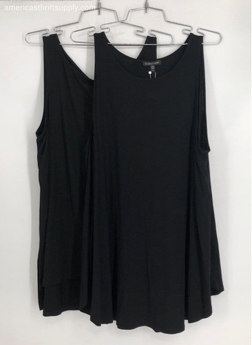 NWT Eileen Fisher Women's Black Bateau Neck Tank Top Lot - Size XL