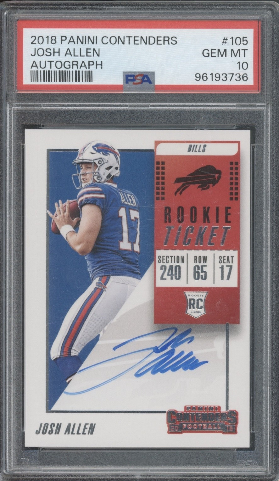 Josh Allen Panini Contenders #105 No Feet Visible-Autograph-Preview