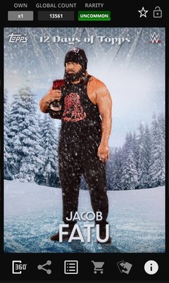 12 DAYS OF TOPPS DAY 5 JACOB FATU UNCOMMON 2025 WWE SLAM DIGITAL CARD