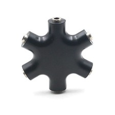 Durable 5 Port 3.5mm Headphone Splitter Adapter Earphone Sharing Cable Black