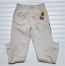 NWT Carhartt Youth Boys Fleece Logo Sweatpants Size M 10-12 Malt