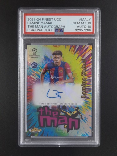 2023-24 Topps Finest UEFA LAMINE YAMAL Auto The Man FC Barcelona #MA-LY PSA 10
