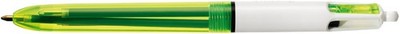 BIC Druckkugelschreiber 4 Colours Fluo 4-Farb-Kugelschreiber weiß / neongelb