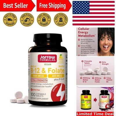 Methyl B-12 1000 MCG & Methyl Folate 400 MCG - Lemon Flavor Energy Support