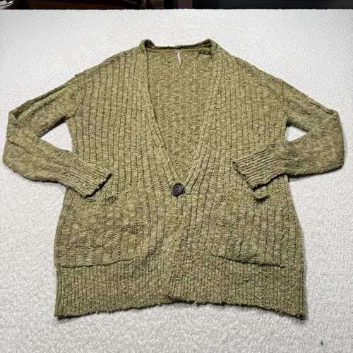 Free People Cardigan Donna Sunset Drive Oversize Stile Boho Maglia Kelp Combo XS