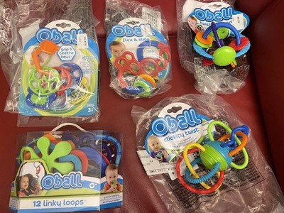 5x Oball Twist, Flex&slide, twist-o-round, clickity  Greifling Motorik Beißring