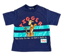 Disney Tigger Kids T-Shirt Navy Blue  How Lucky for Me  Tee