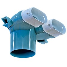 Blauberg BlauFast 117x52mm 2 Port Ceiling Plenum Box Semi Rigid Radial MVHR