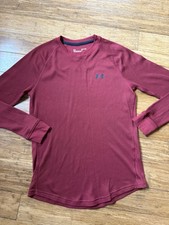 Under Armour Men  s Small Long Sleeve Waffle Knit Shirt Burgundy Barely Worn 