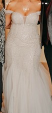 Wedding Dress Sz 14, White With Rose Gold Accents, David’s Bridal, Altered Once