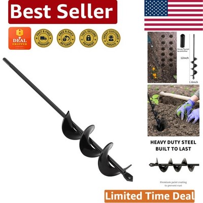 Versatile 1.6''x12'' Earth Auger Drill Bit - Perfect for Every Gardening Task