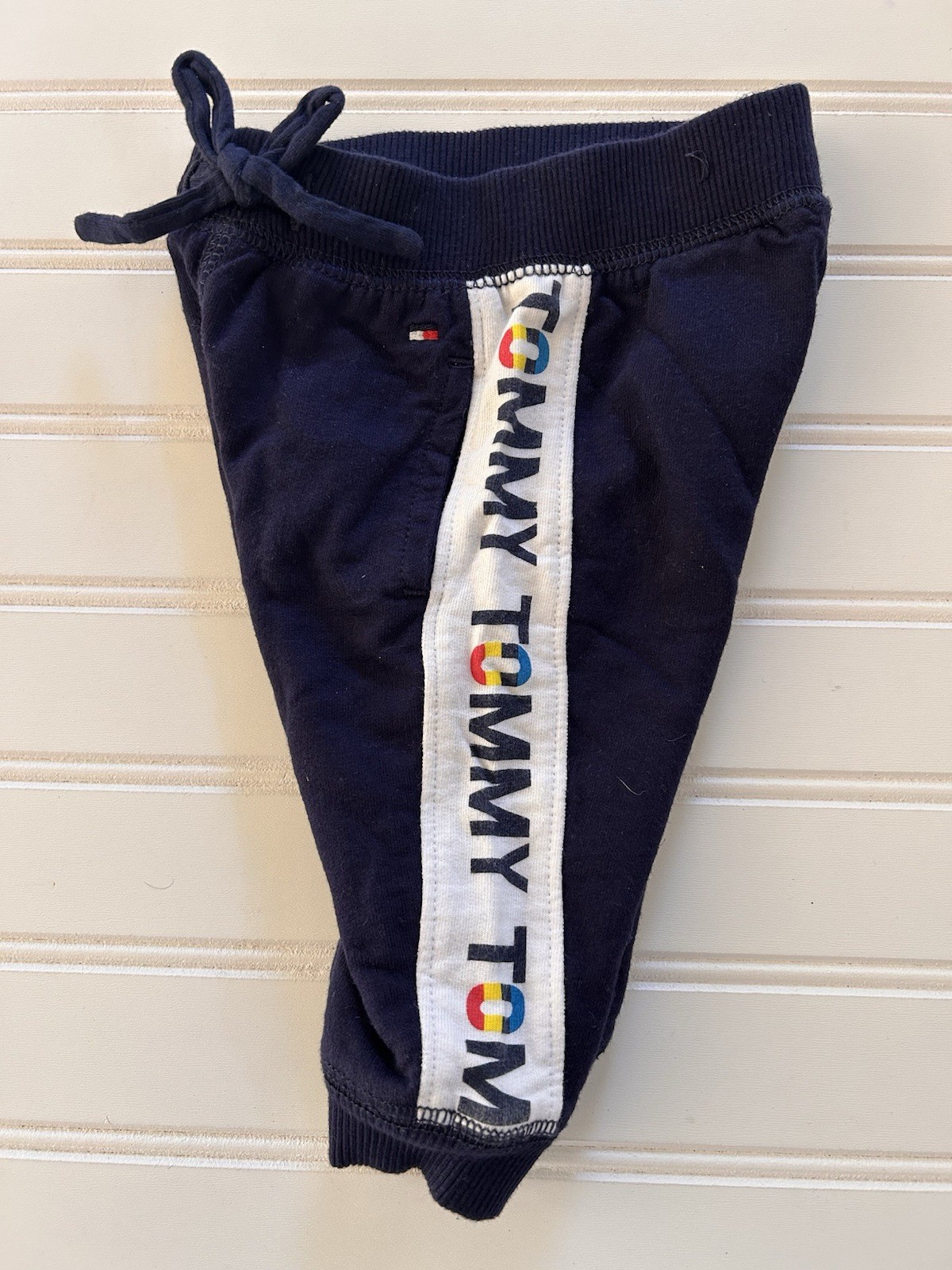 Tommy Hilfiger Baby Boys Jogger Pants Navy Blue Logo Stripe Size 3-6M Sweatpants image 3