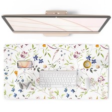 Floral Mouse Pad Large Desk Mat for Desktop Women Girls Watercolor Flowers Of...