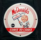 Vintage Ande Rooney McDonald's I'm Speedie Porcelain Enamel Round 11 3/8" Sign