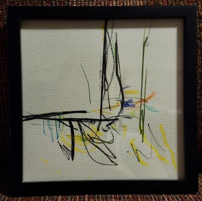 Original Abstract Painting ''Confetti 71'' REASOR Acrylic Hand Made Art 6x6 Framed
