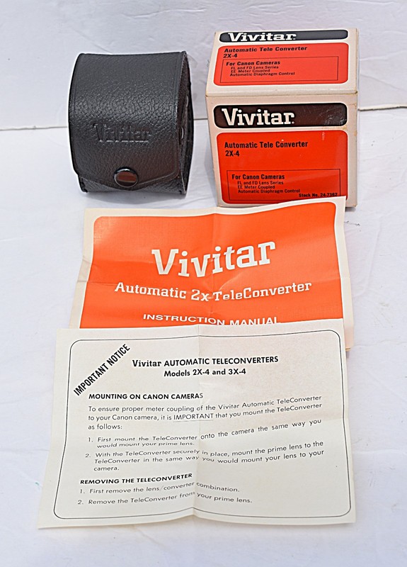 Vivitar 2x-4 Tele-Converter – Canon FL/FD Mount - Made in Japan