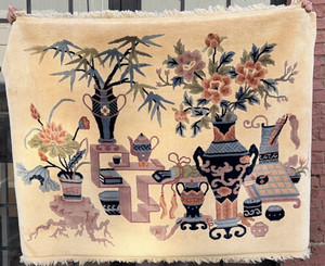Auth:  Vintage Chinese Rug   Fine Peking    Scholars Wool Beauty     4x5 NR