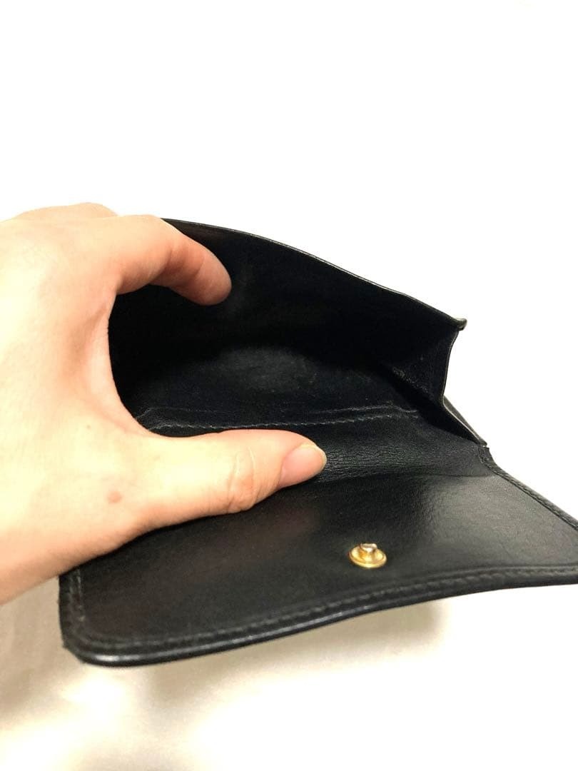 GUCCI Bamboo Leather Wallet Bifold Black Unisex Vintage Authentic From Japan thumbnail 7