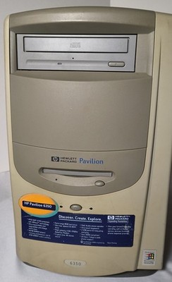 Vintage HP Pavilion 6350 Desktop PC Tower AMD K6 Retro Gaming UNTESTED AS IS