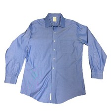Brooks Brothers Shirt Mens 16-33 Blue Slim Fit Non Iron Supima Cotton