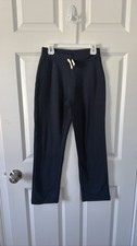 Lands' End Kids Sweatpants Navy Blue Drawstring Fleece Joggers Pants