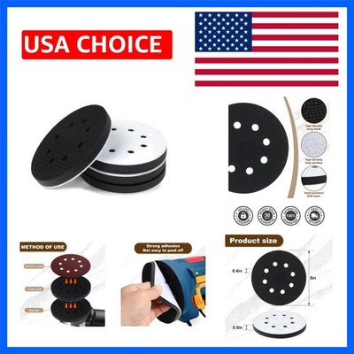 4 Pack  Foam Sanding Pads, 5 Inch 8 Holes Hook and Loop Sponge Cushion Buffer...