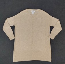 Magaschoni Women's Cashmere Blend Sweater Sz XS Beige Crew Neck Minimalist