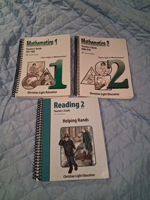 Mathematics 1 2 Reading 2 Teacher's Guides Lot  Christian Light Education Spiral