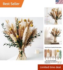 Boho Dried Flowers Bouquet Pampas Grass Eucalyptus Wall Decor Wedding Centerp...