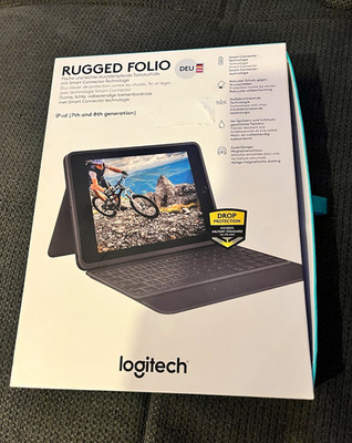 Logitech Rugged Folio Keyboard Folio QWERTZ DE für iPad 7/8/9, Grau